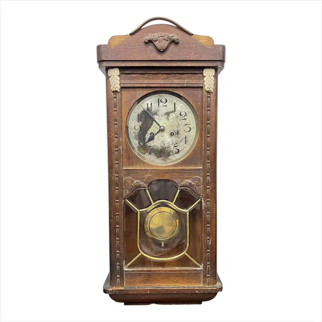 Reloj De Pared Péndulo Madera Antiguo Alemán