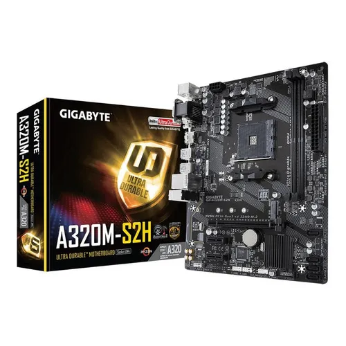 Mb Gigabyte Ga-a320m-h Chipset, Amd 320 2xddr4/hdmi/microatx Color Negro