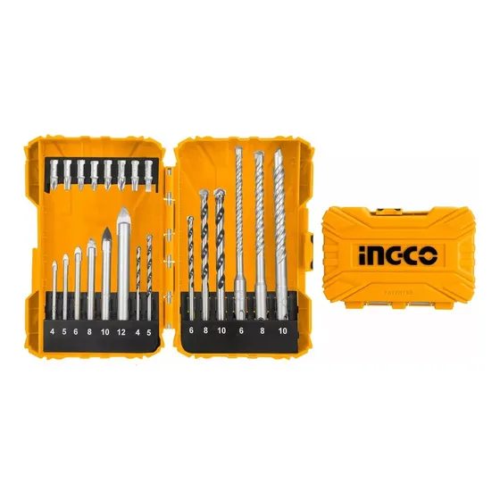 22 Mechas Vidrio Concreto Sds Puntas Ingco Akdl12201