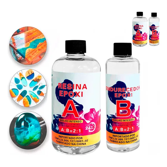 Resina Epoxi Kit Baixa Viscosidade C/ Endurecedor Artesanato