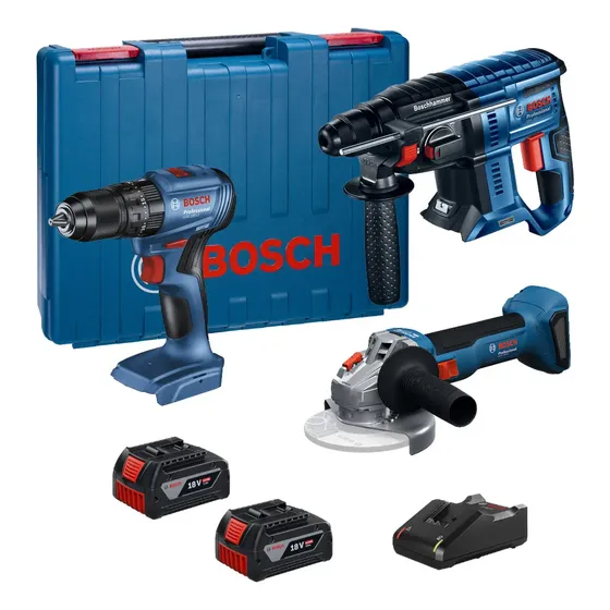 Amoladora 5'' 18v + Gbh 180-li + Taladro Gsb 185-li Bosch | Cuotas sin interés