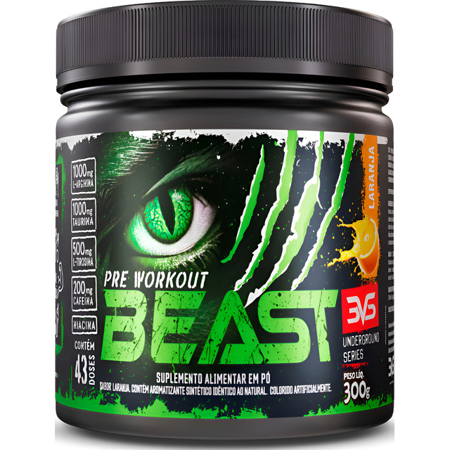 Pré-treino Beast 300g Sabor: Laranja - Ultra Concentrado - Promove Vasodilatação, Recupera... Pré-treino Beast 300g Sabor: Laranja - Ultra Concentrado - Promove Vasodilatação, Recupera...