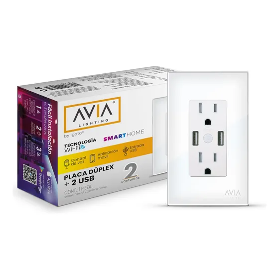Igoto Sh1104 Contacto Duplex Con 2 Puertos Usb Smart Wifi &