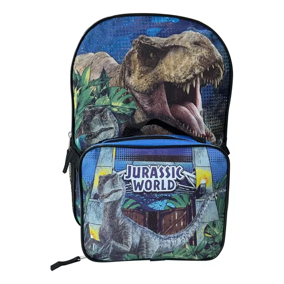 Mochila Infantil 15  Juego Lonchera Extraible Azul Negro