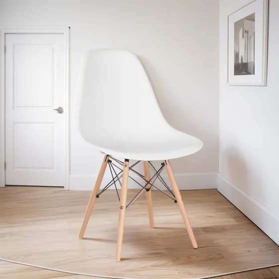 Cadeira Eames Jantar Cozinha Wood Dsw Eiffel Branco
