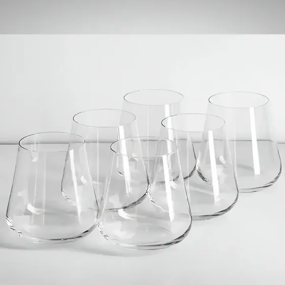 Jogo 6 Copos Vidro Crystal Titânio Bohemia Xtra Baixo 350 Ml Cor Transparente