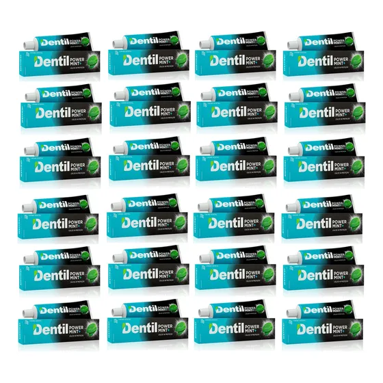 24 Creme Dental Power Mint+ Dentil 70g Sem Flúor Com Cálcio