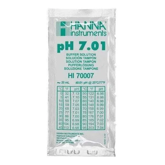 Solución De Calibración Ph 7.01 (sobre x 20ml) Hi70007 Hanna
