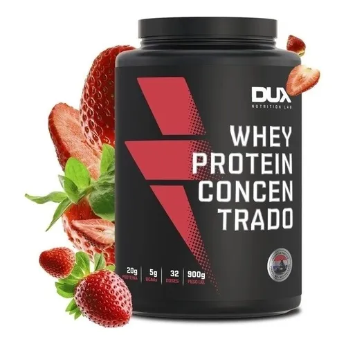 Whey Protein Concentrado Pote (900g) - Morango