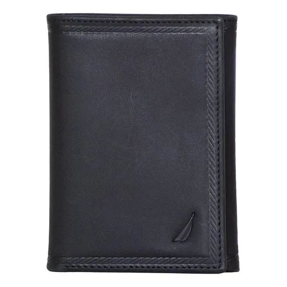 Billetera Rfid Clasica De Cuero Triple Nautica Para Hombr...