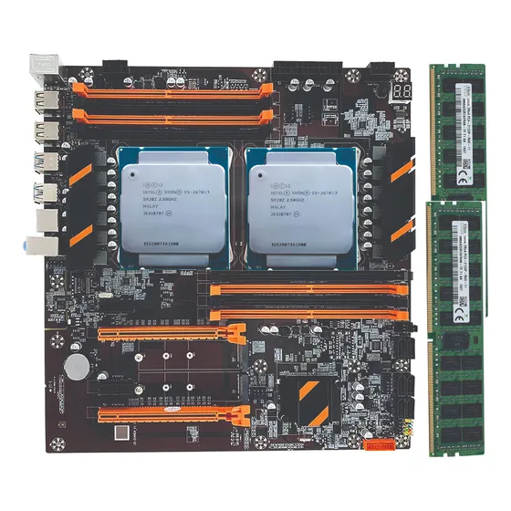 Kit X99 Xeon 2 Proc E5 2678 V3 + Placa Dual + 32gb Ddr4 Cor Preto