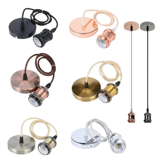 Portalámpara Colgante Base Roseta Bombillos Vintage Moderno