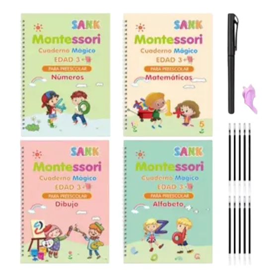 Set Cuaderno Montessori Escritura Mágico 19x13 Cm