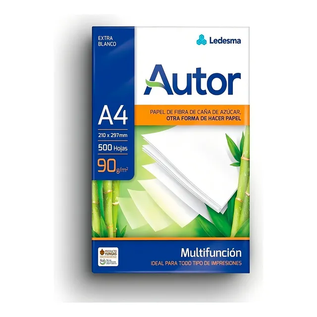 RESMAS AUTOR A4 90 GR X 4 UNIDADES COLOR BLANCO