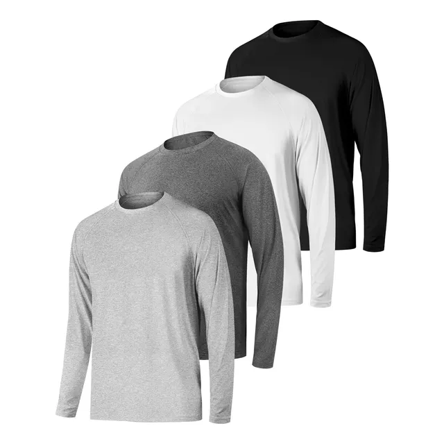 4 Camiseta Entrenamiento Manga Larga Para Hombre Proteccion