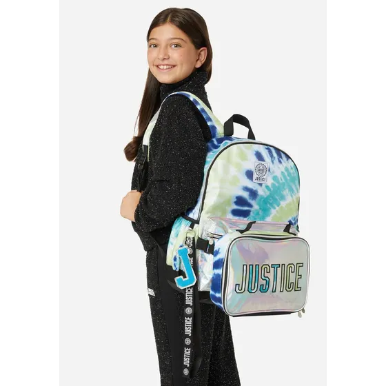 Morral, Lonchera, Cartuchera Y Llavero Set Escolar Justice 