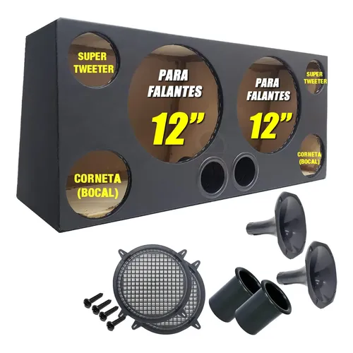 Caixa Som Corneteira + 4 Driver + 2 Tweeter + Modulo Taramps