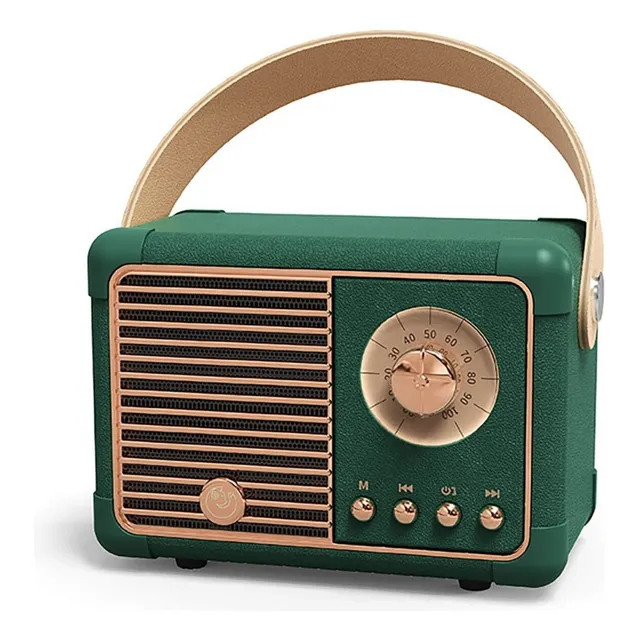 Mini Rádio Bluetooth Retrô Estilo Vintage Som Portátil Luxo
