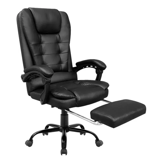 Silla de escritorio Silla 003 YX-7165 ergonómica negra con tapizado de vinipiel