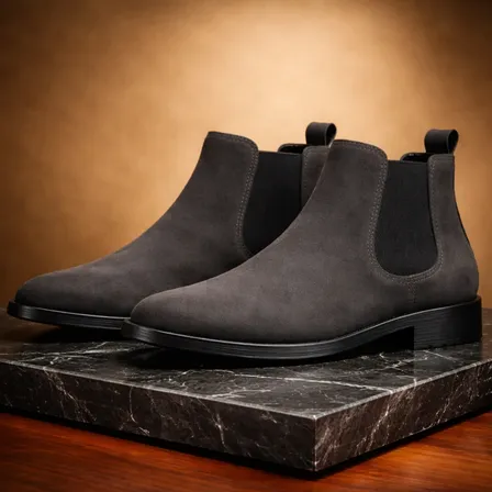 Botina Chelsea Masculina Camurça Cano Médio Casual Conforto