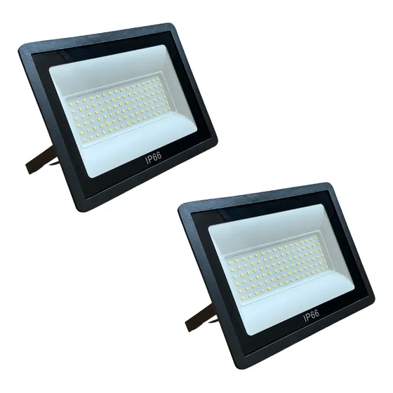 Kit 2 Refletor 1200w Ultra Potente Led Bivolt Ip66 6500k.