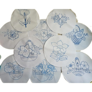 50 Tortilleros P/ Bordar Flores/frutas, Manta Algodón, 29 Cm 50 Tortilleros P/ Bordar Flores/frutas, Manta Algodón, 29 Cm