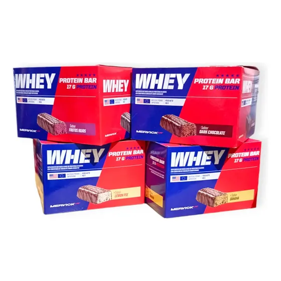 Whey Protein Bar 48 U. 46g 4 Caja Mervick Nueva Presentacion