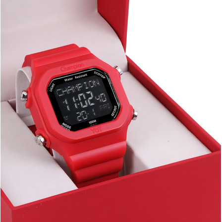 Relógio Masculino Digital Champion Yot Cp40181i Prova Dágua Cor Da Correia Vermelho Relógio Masculino Digital Champion Yot Cp40181i Prova Dágua Cor Da Correia Vermelho