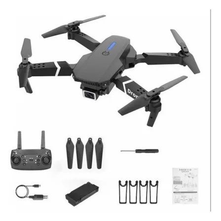 Drone E88 Pro con cámara dual y wifi con funda negra