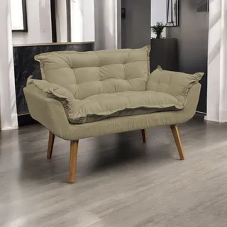Namoradeira Decorativa Para Sala Recepção Manicure Consultório Escritório Suede Nude Namoradeira Decorativa Para Sala Recepção Manicure Consultório Escritório Suede Nude