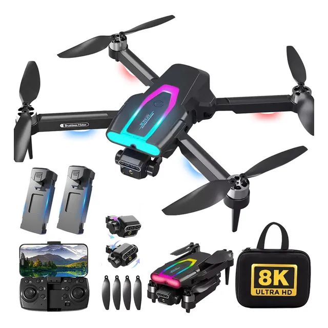 Mini drone Kistorm Drone F199 Doble Camara con dual cámara HD negro 5GHz 2 baterías