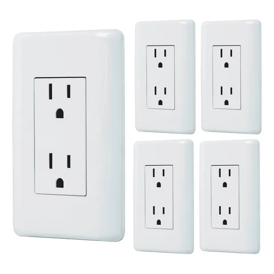 Kit De 5 Contactos Dúplex, 2 Polos + Tierra, Volteck Basic