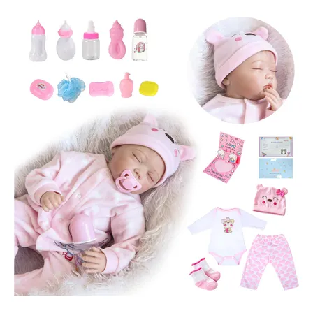 Muñeca Reborn Realista Silicona Y Algodón 55cm Vratopbrand Accesorios