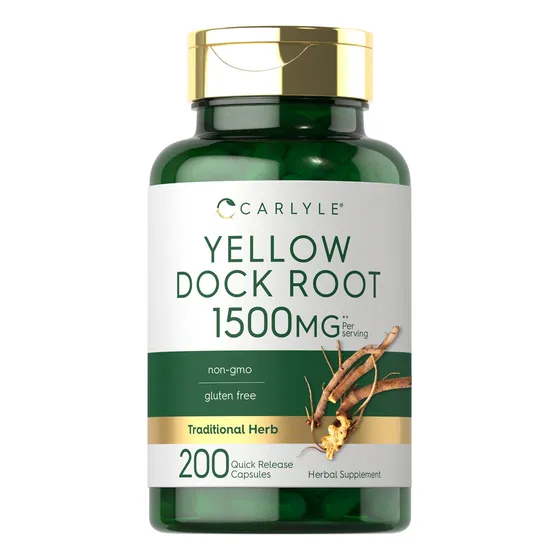 Suplemento Carlyle Yellow Dock Root 1500 Mg 200 Cápsulas