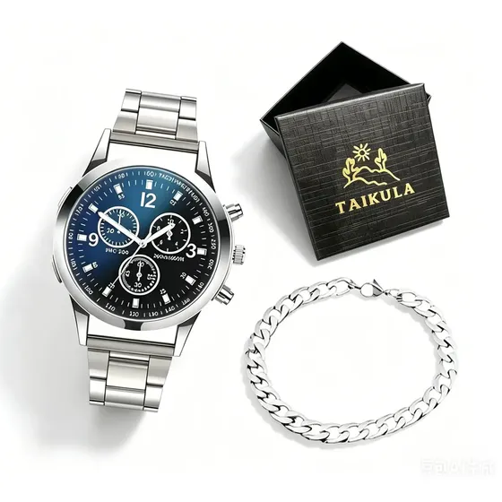 Reloj Hombre Cuarzo Impermeable | Correa Blanca, Esfera Azul. Diseño Clásico Casual-negocios, Esfera Legible Y Cómodo Para Uso Diario.