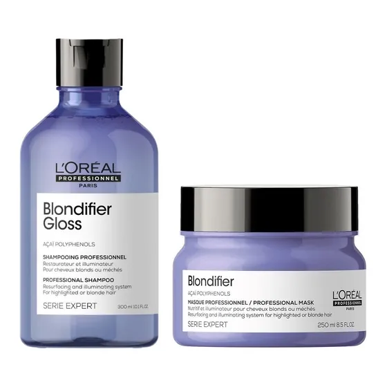 Shampoo + Mascarilla Para Cabello Rubio Loreal Blondifier