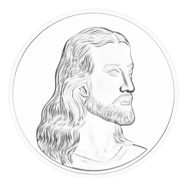 Moneda Jesus Ultima Cena Conmemorativa Plateada + Estuche