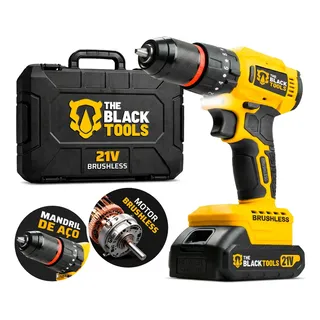 Parafusadeira Furadeira Impacto The Black Tools Profissional Motor Brushless 50 Nm Mandril De Aço 3/8  Com Maleta Tb-21b Amarelo/preto 127/220v 60hz