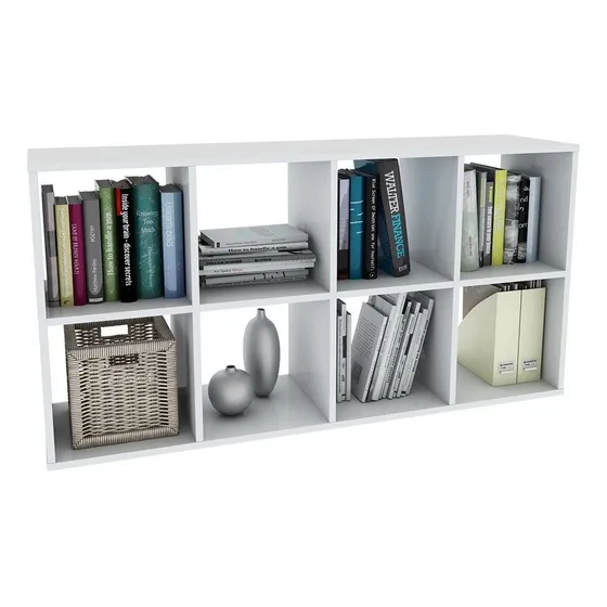 Cubo Organizador Centro Estant 8 Espacios Biblioteca Estantería Multiuso Color Blanco