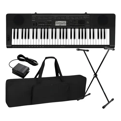 Teclado USB portátil Casio Ct-s195 de 61 teclas com alça preta