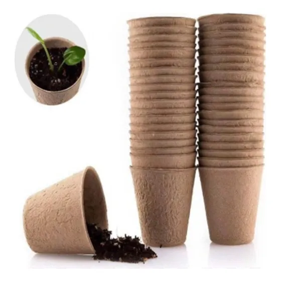 50 Macetas Biodegradables Y Compostables Huerta Sustentable Marrón Claro Biodegradable