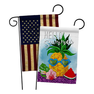 Bandera De Hello Garden ' Paquete De Diversión De Verano Baj Bandera De Hello Garden ' Paquete De Diversión De Verano Baj