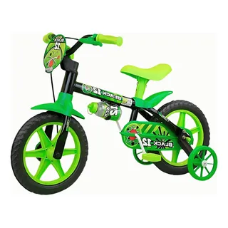 Bicicleta Infantil Aro 12 Nathor Black Verde Menino 2-5 Anos Bicicleta Infantil Aro 12 Nathor Black Verde Menino 2-5 Anos