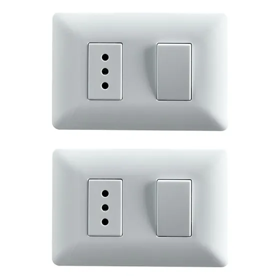 Pack 2 Interruptor 9/12 + Tomacorriente 10a 220v / Stanford Color Blanco Corriente Nominal 10 A Voltaje Nominal 250v