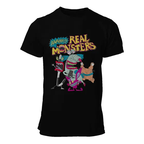 Playera Negra Aaahh Real Monsters 90s Characters Classic
