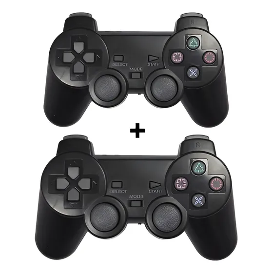 Kit 2 Controles Para Ps1 Ps2 Joystick Com Fio Analógico