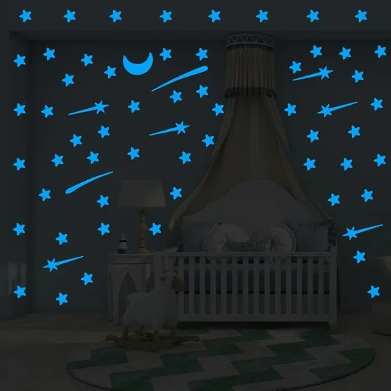 Estrellitas Y Luna En Vinilo Chicas 103 Unidades En Total