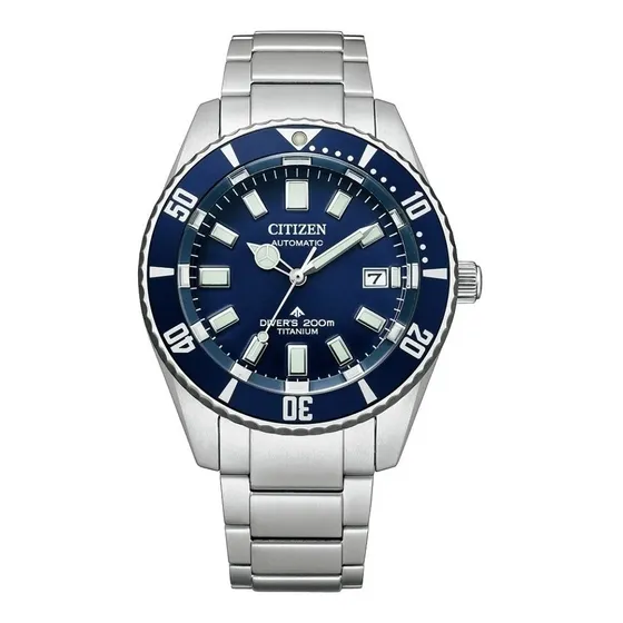 Citizen Promaster Marine Mechanical Nb6021-68l Color de la correa Plata Color del bisel Plata Color del fondo Azul