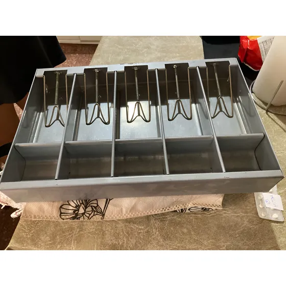 Caja Gaveta Para Dinero 5 Divisiones Billetes Y Monedas Usad Metalico
