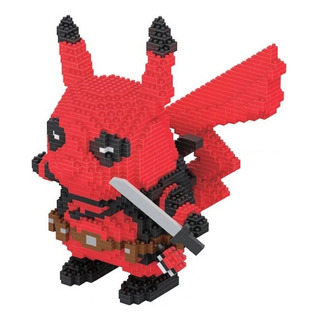 Pikachu Deadpool Bloques Construcción Pika-pool Gigante Pikachu Deadpool Bloques Construcción Pika-pool Gigante